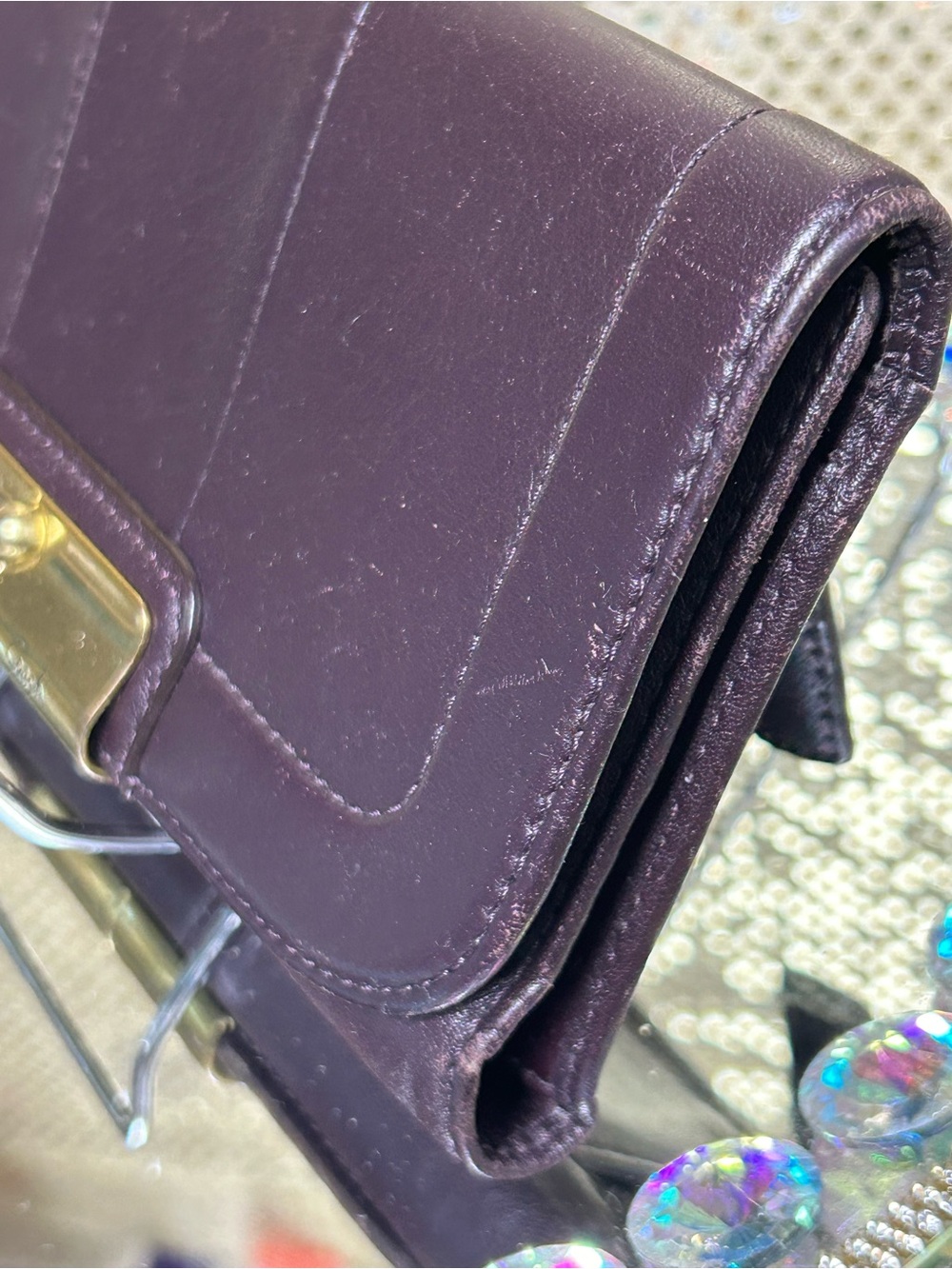 Coach Vintage Leather Trifiold Clutch Wallet in Dark Brown w/Gold Accent Approx. - Picture 4 of 13